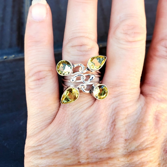 New Twisted Citrine Silver Ring. - Picture 7 of 12